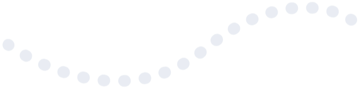 String of blue beads or dots forming a curved line.