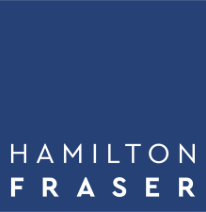 Hamilton Fraser logo with blue background and white text.