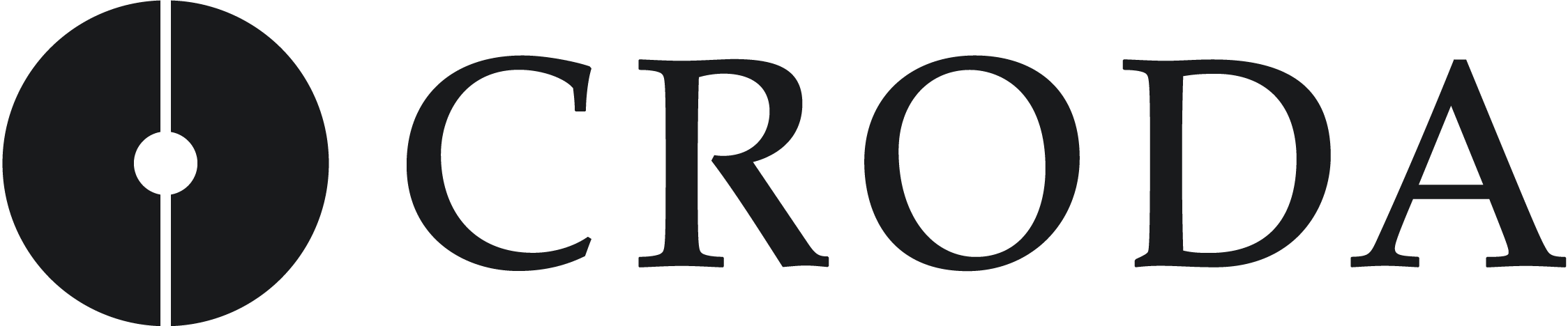 CRODA logo in black with a circular symbol to the left of the company name.