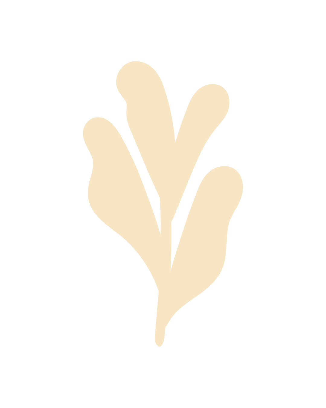 Stylised growing bloom in pale yellow.