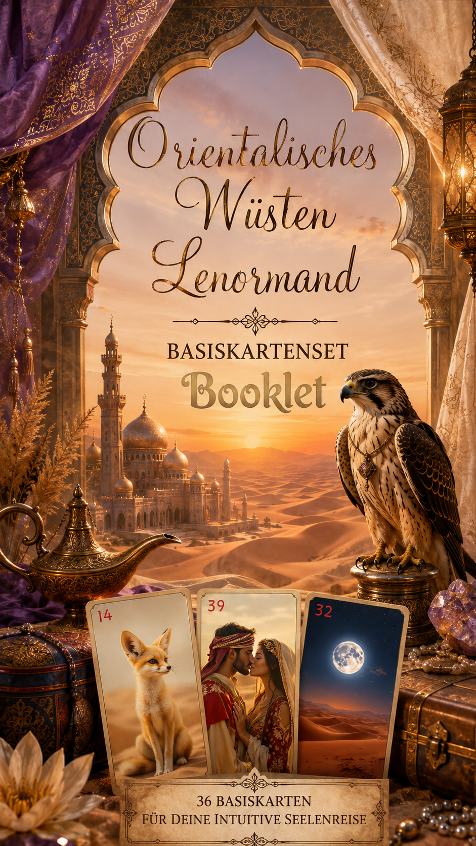 Digitales Booklet - Orientalisches Wüsten Lenormand Basiskarten (gratis zum Kartenset)