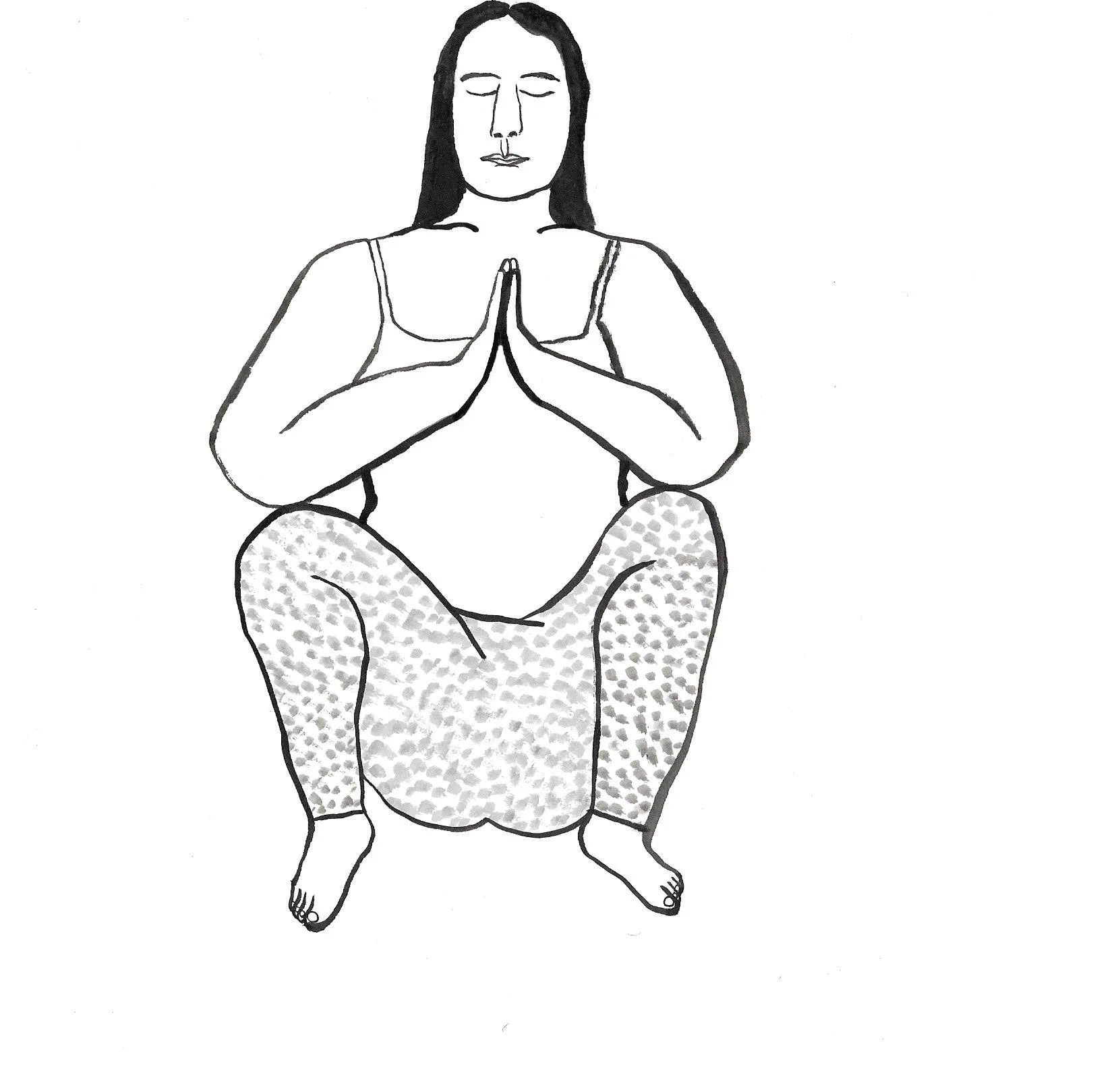 Squatting Woman II, drawing by Georgia Keeling