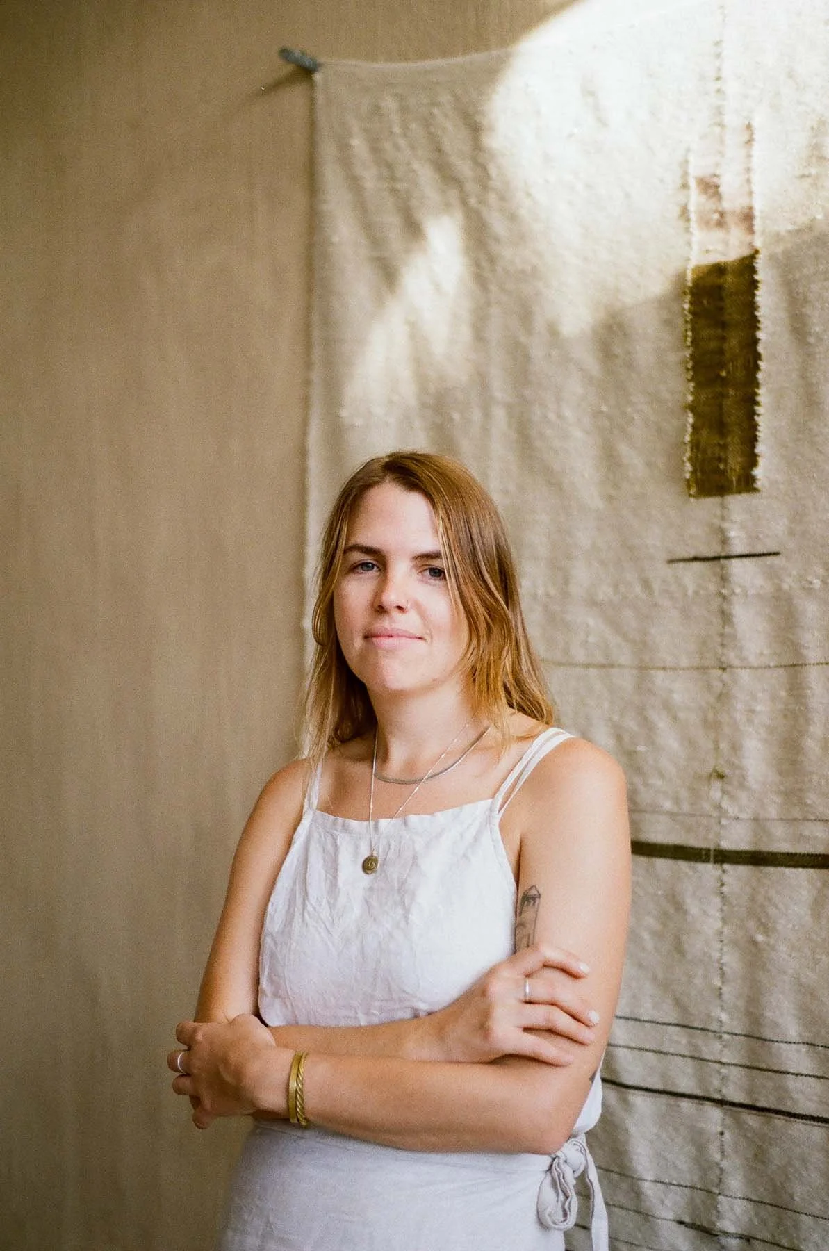 A portrait of the artist, Leila Walter in her studio