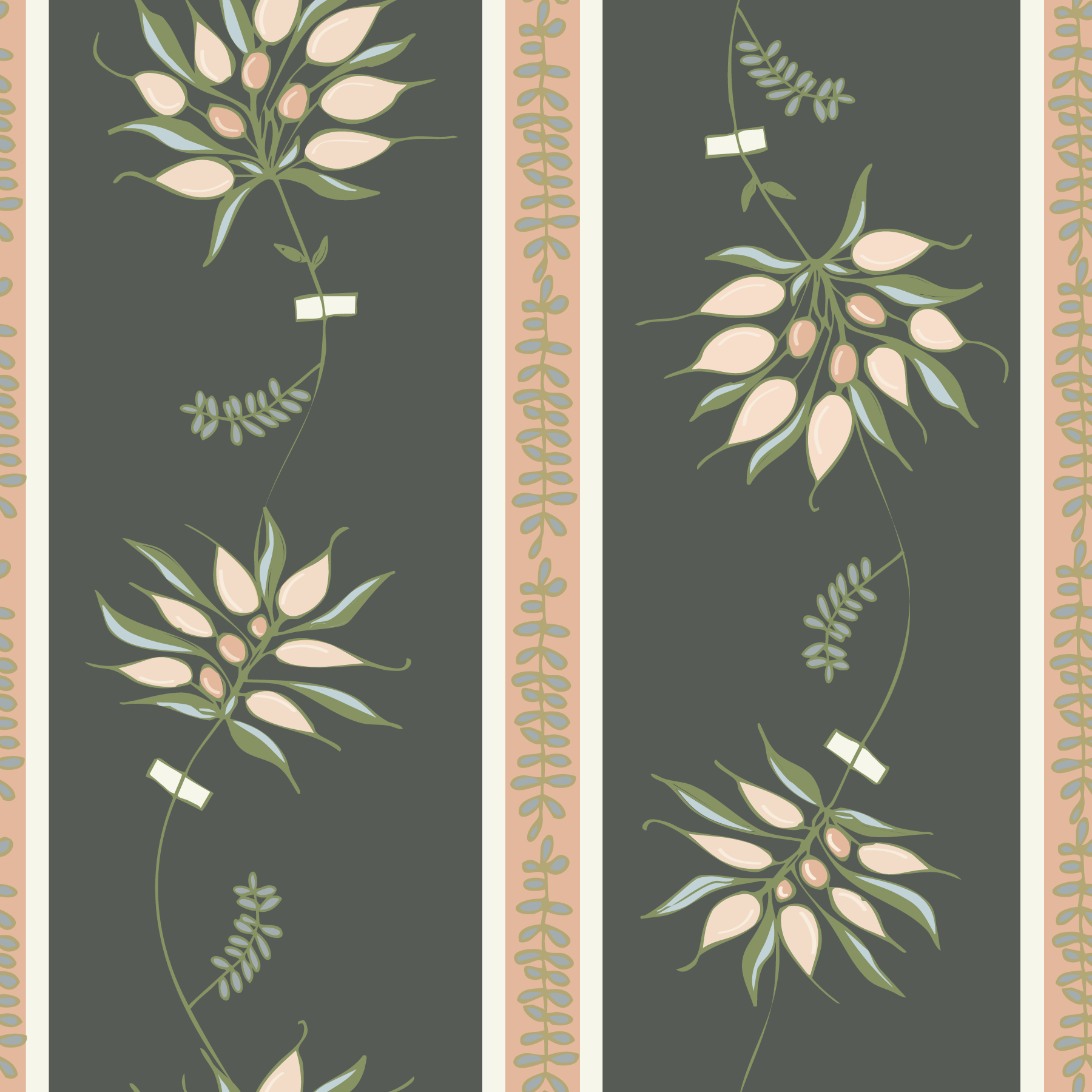 Herbarium Stripe Charcoal