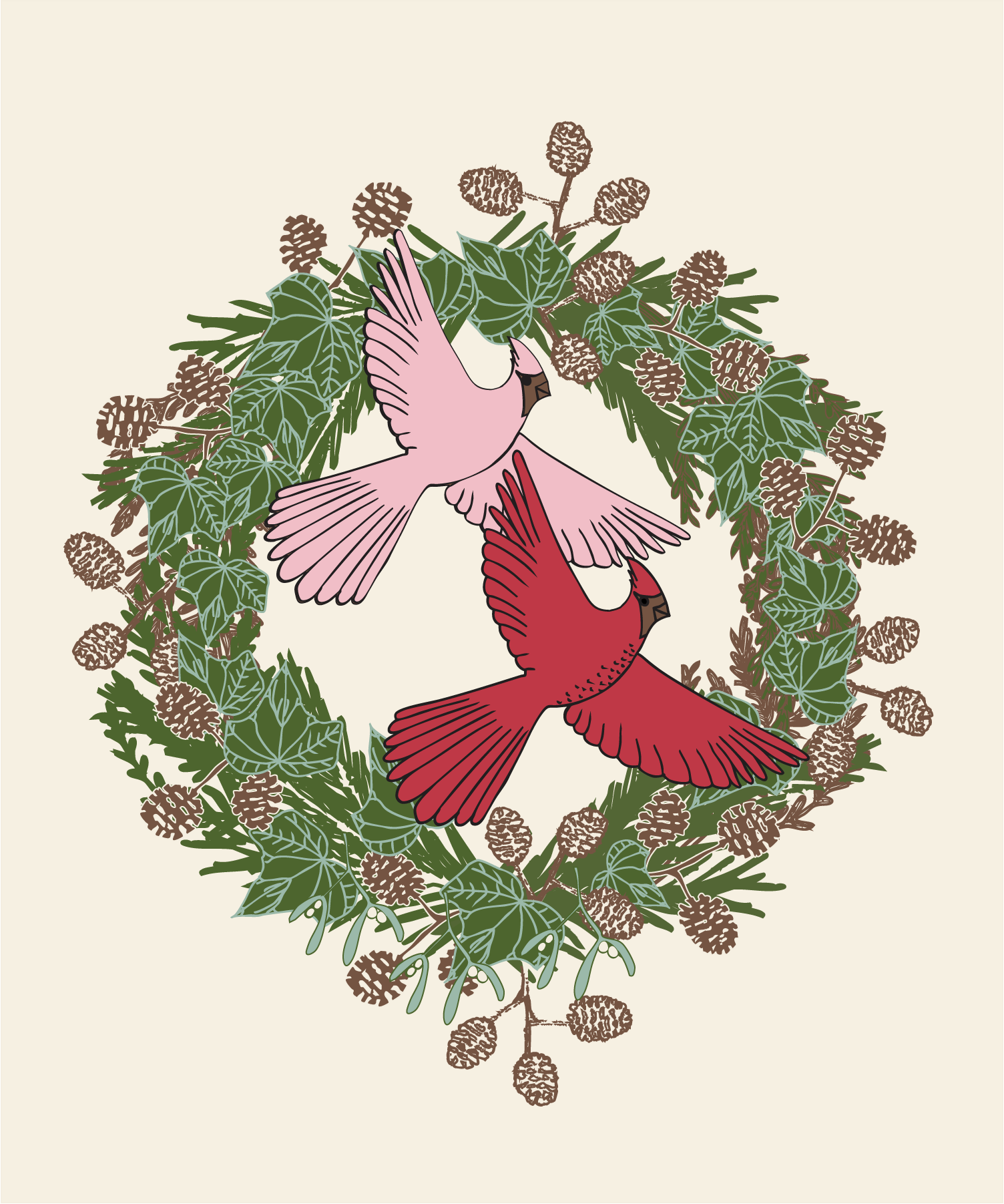 Cardinal Wreath