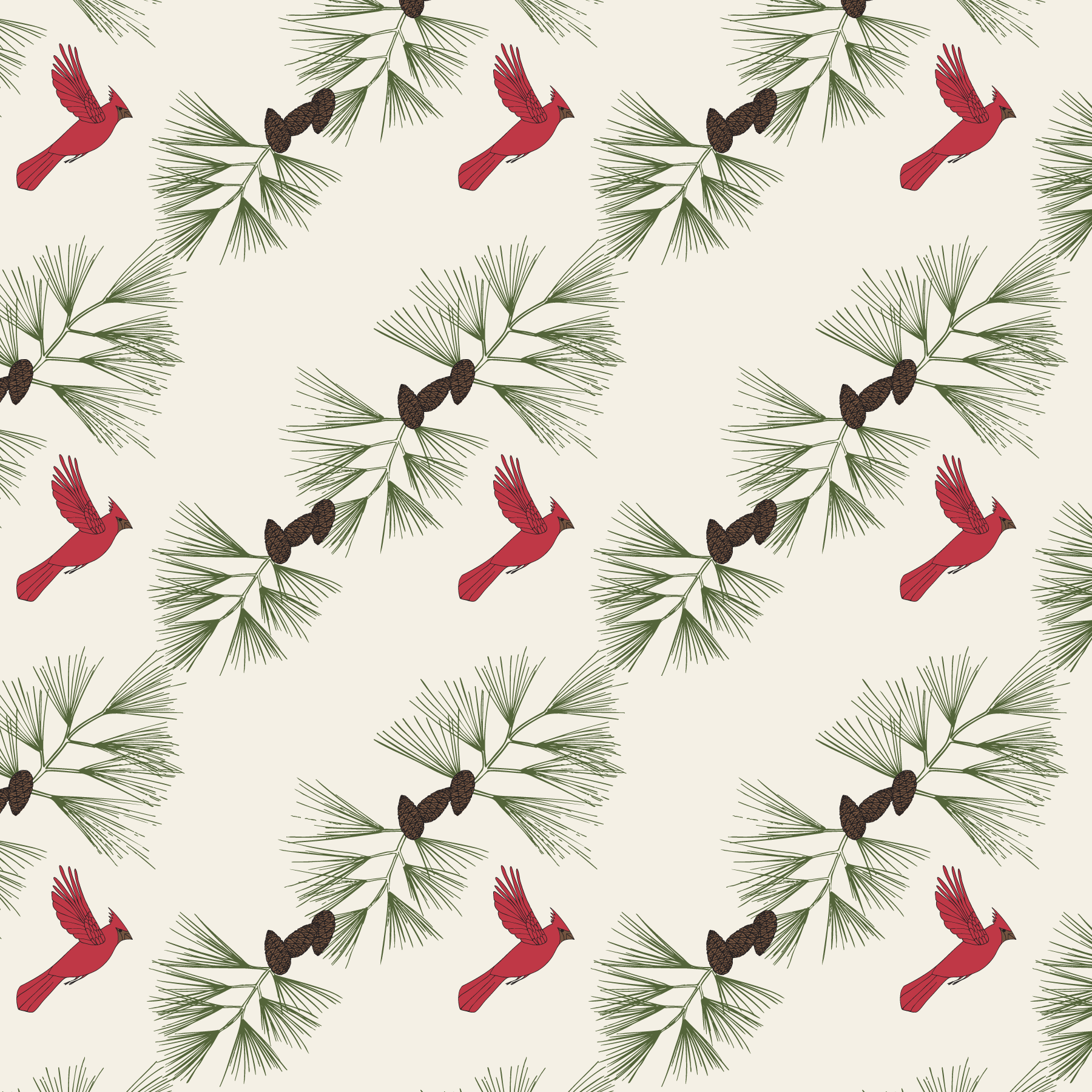 Cardinals and Southern Pine