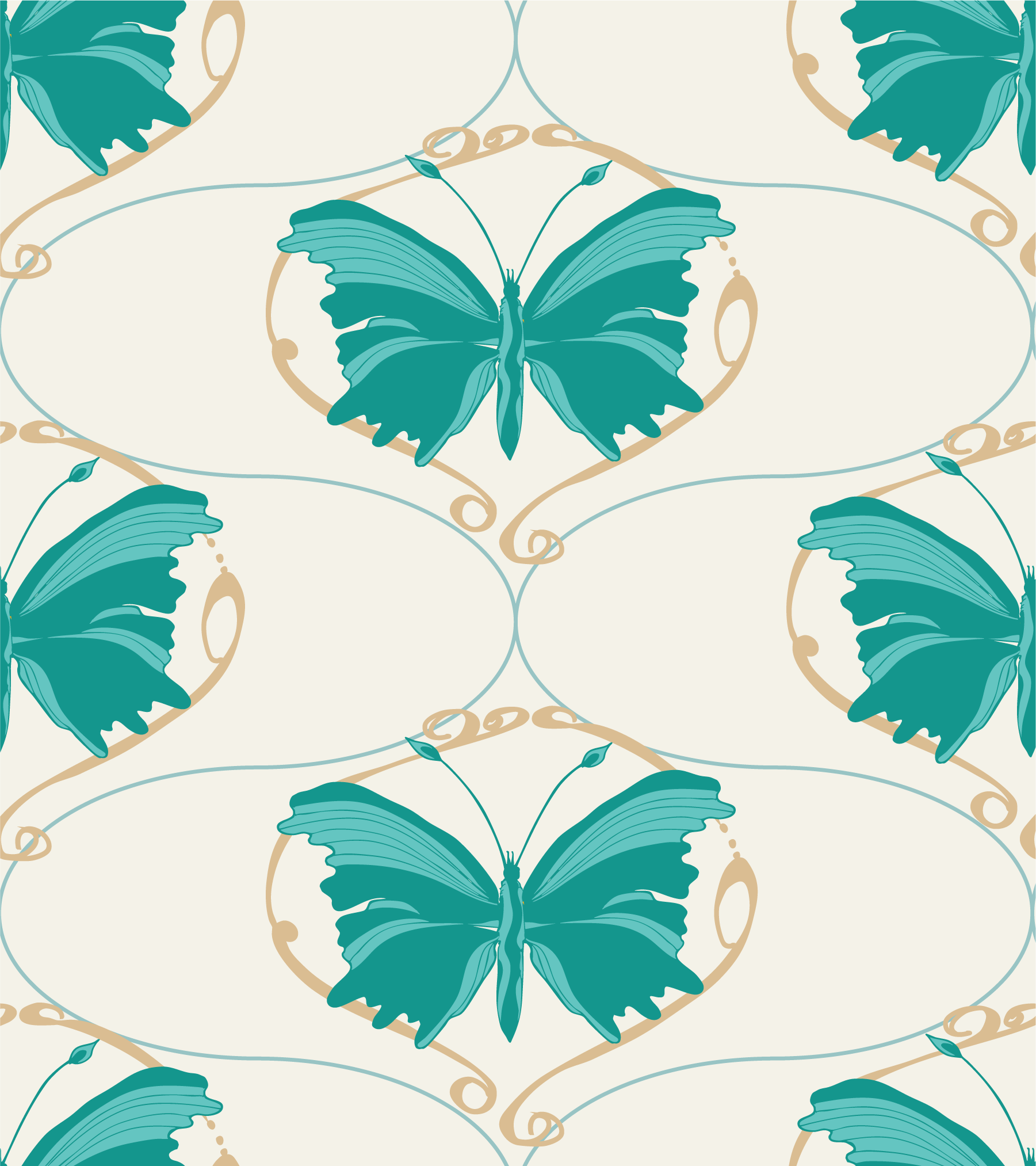 Butterfly Fields Teal