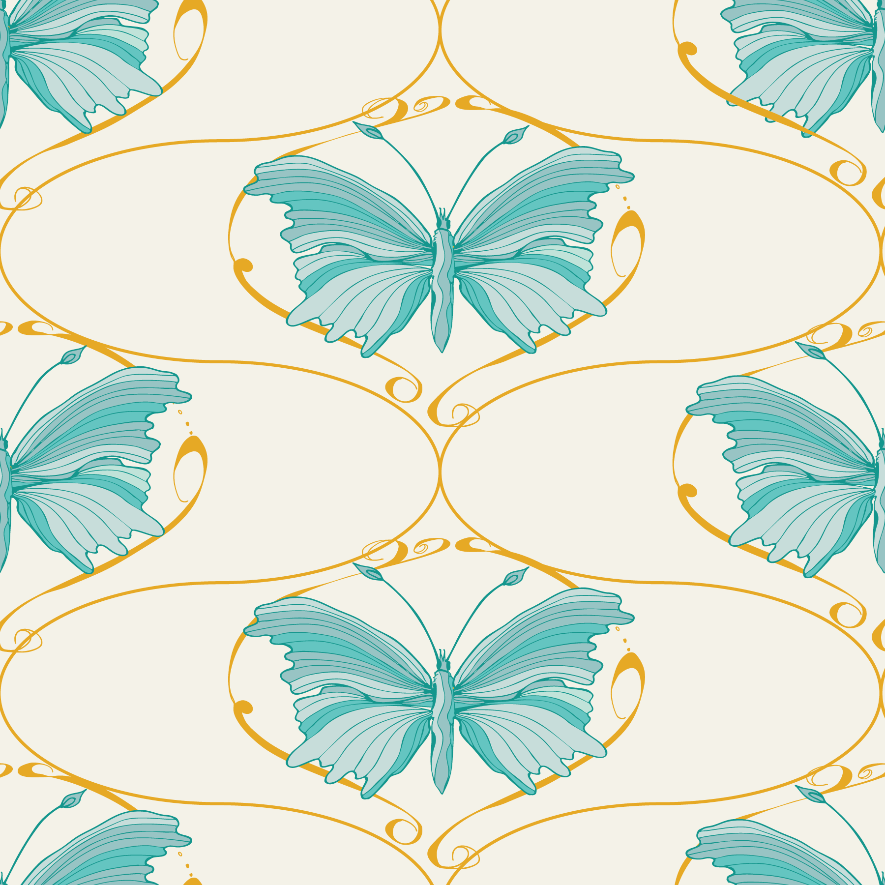 Butterfly Fields Aqua