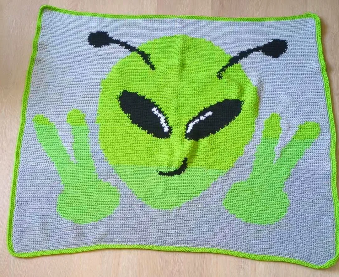 Peace Alien Large Tapestry