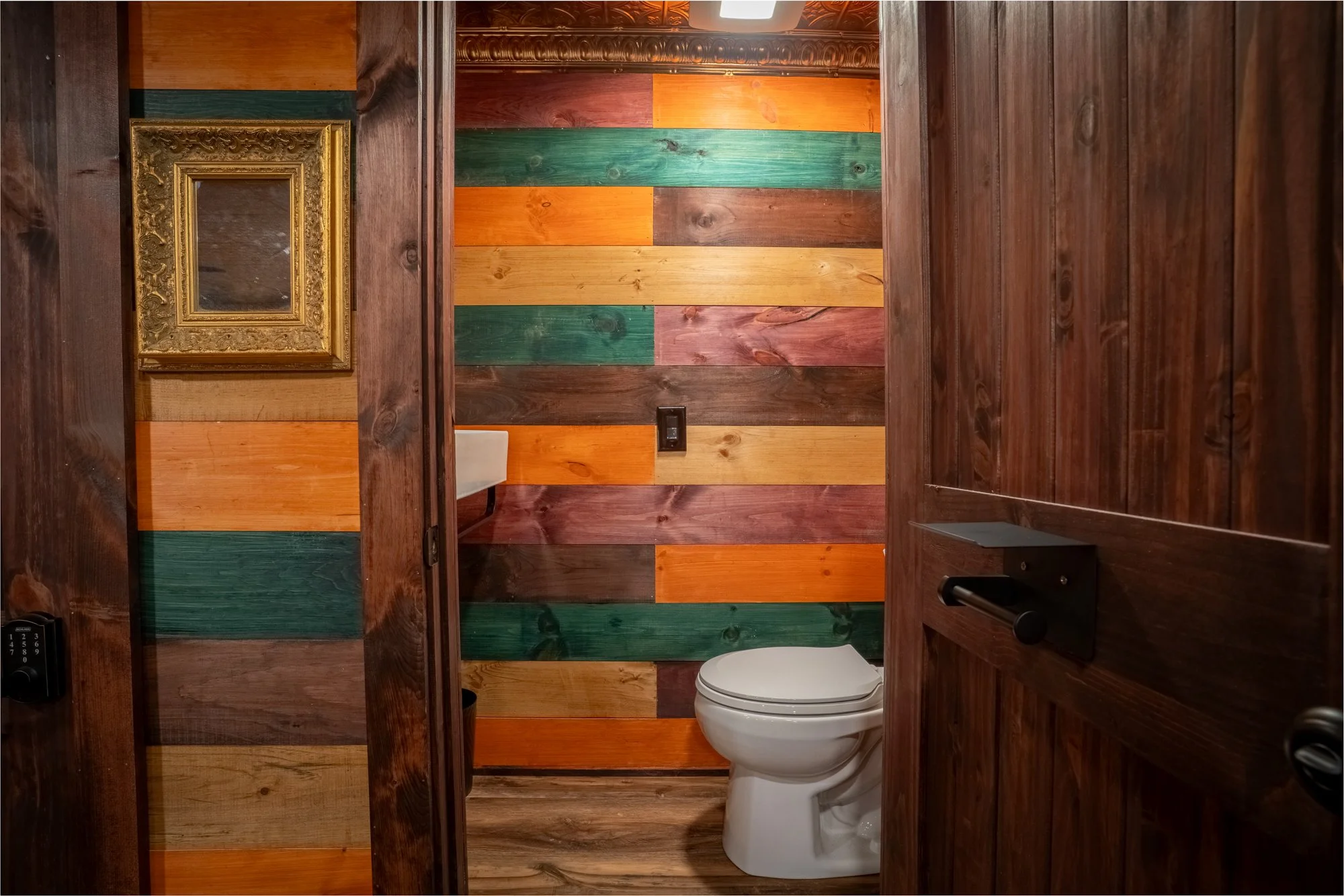 Bathroom in the basement at cabin rentals in blue ridge