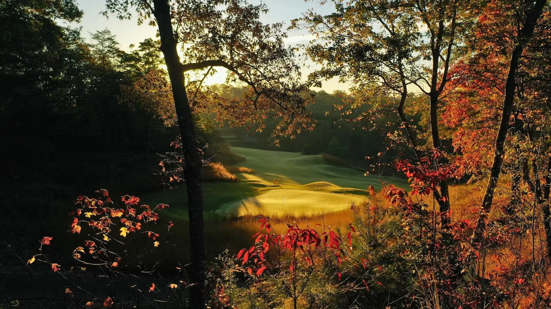 Sunrise over the golf course at Old Toccoa Farm in Blue Ridge, Georgia