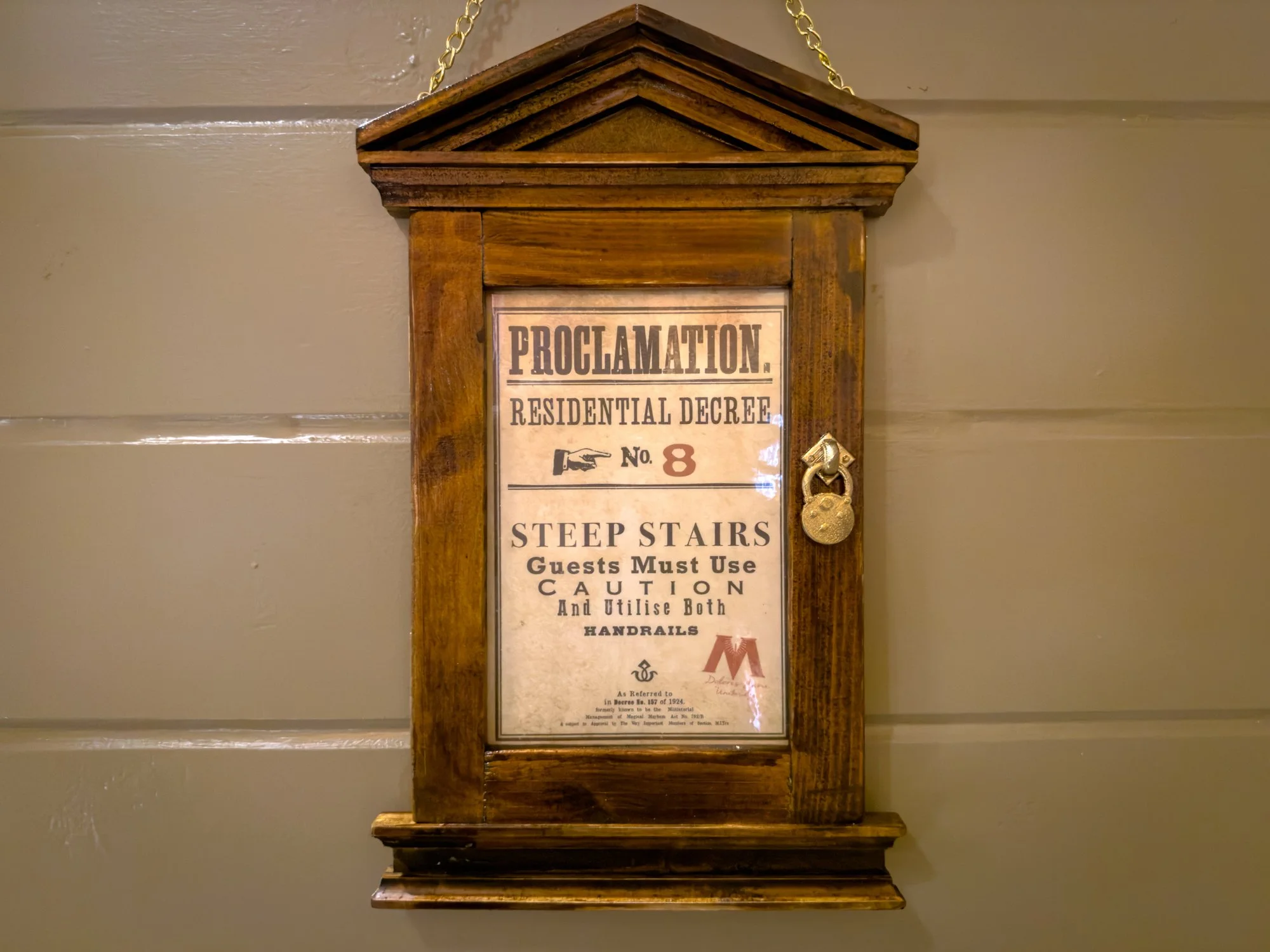 Some rules for steep stairs at The Wizard Hideout in Blue Ridge, Georgia