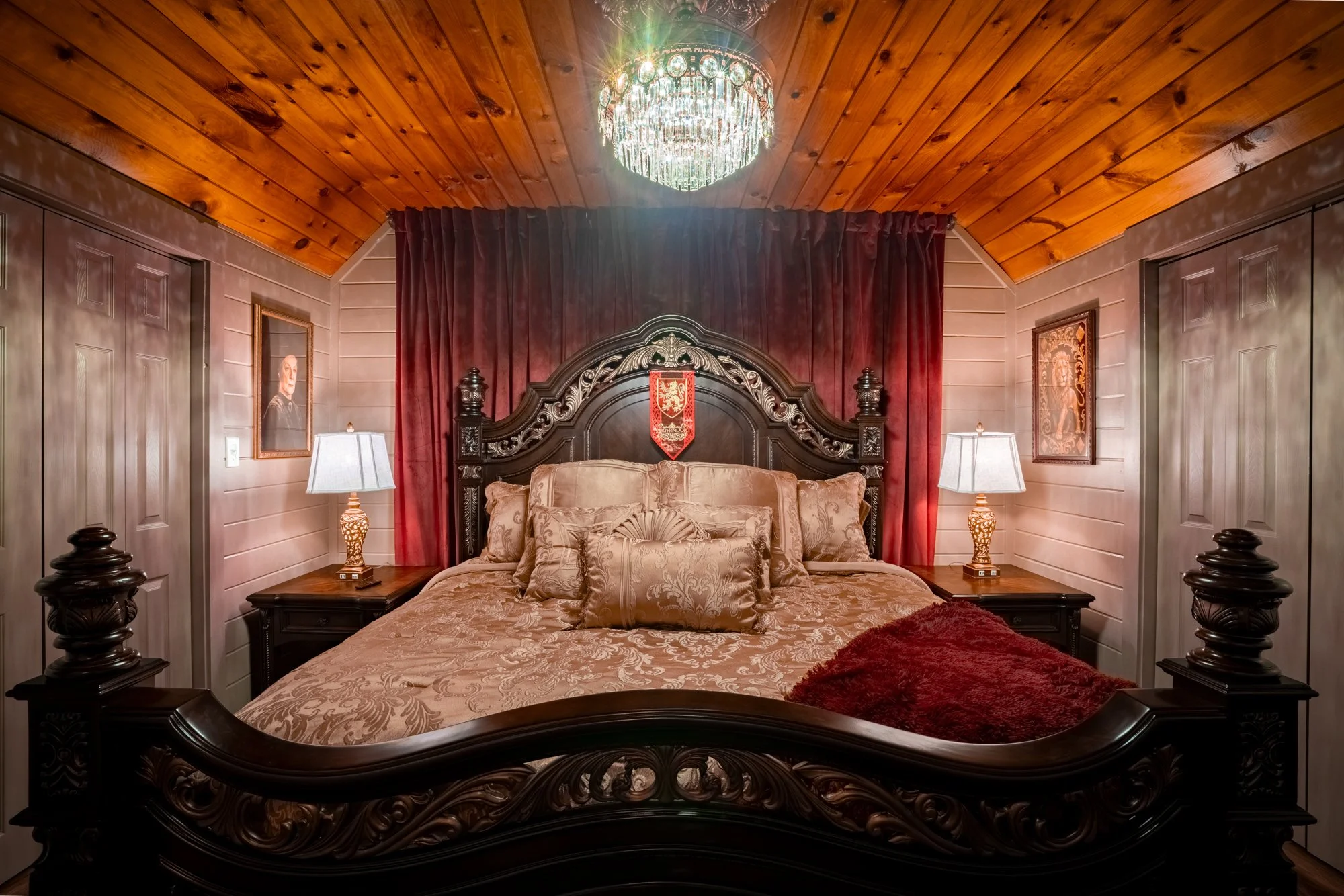 Fully themed immersive bedroom at The Wizard Hideout, a standout Airbnb experience in Georgia