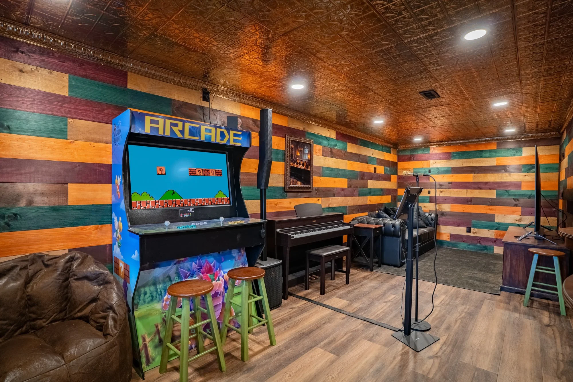 Arcade in the basement from cabin rentals in blue ridge