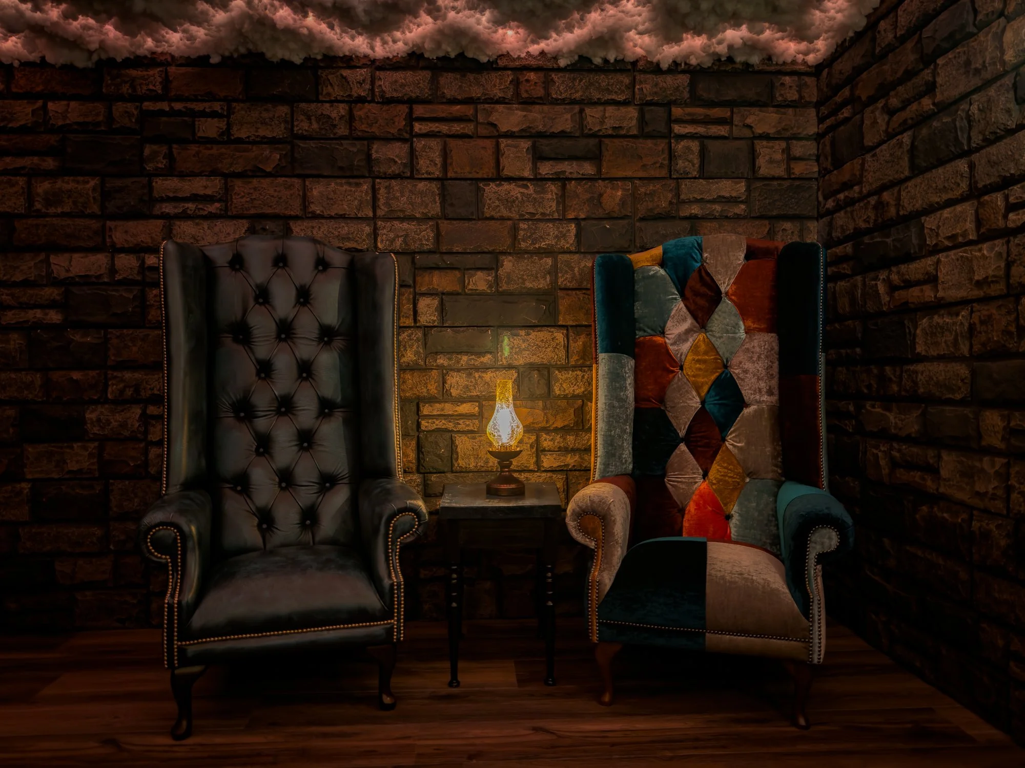 Chairs from oswald & pablo in the speakeasy at the harry potter airbnb