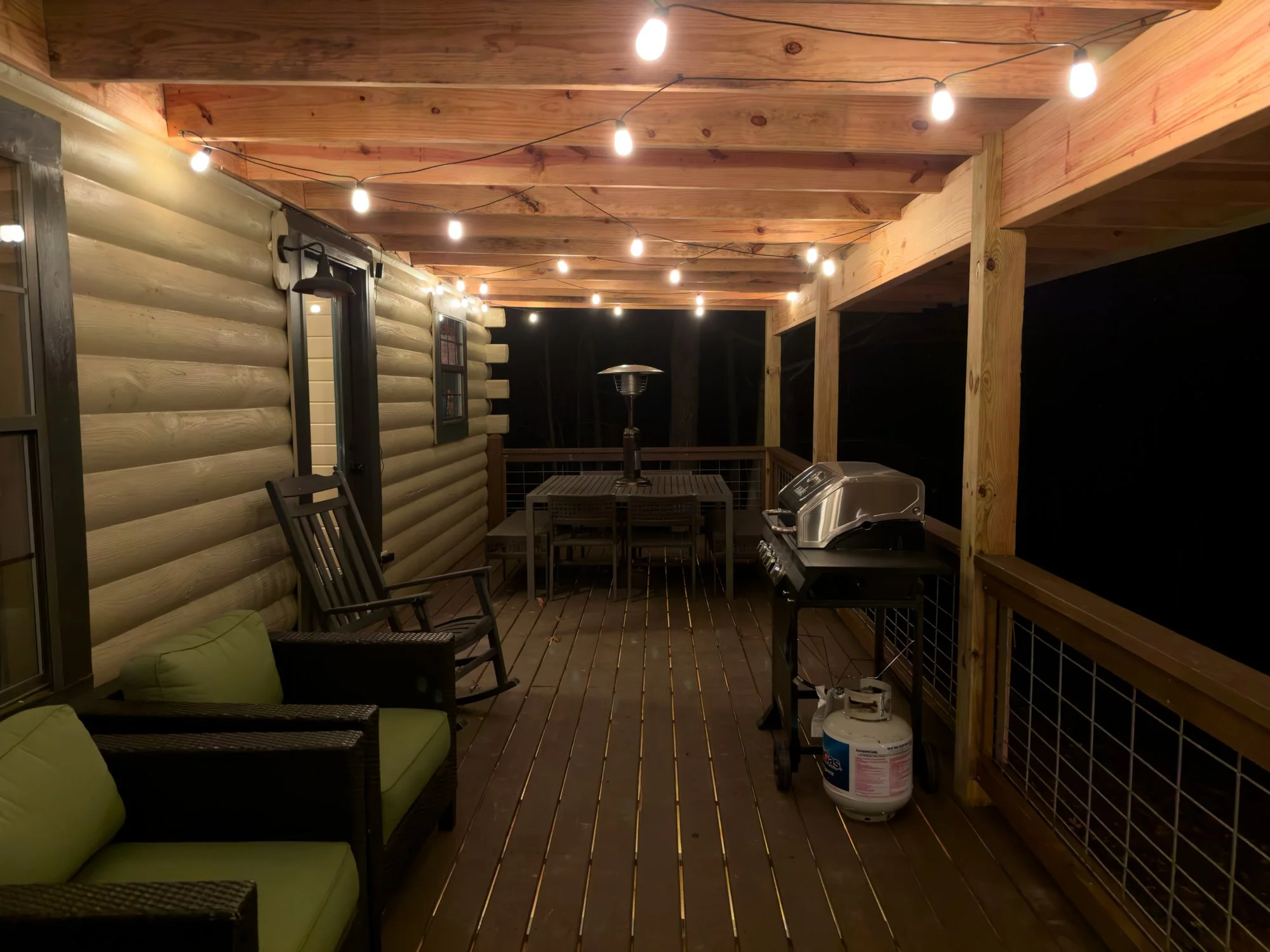 Harry potter string lights at the Wizard Hideout in Blue Ridge, Georgia