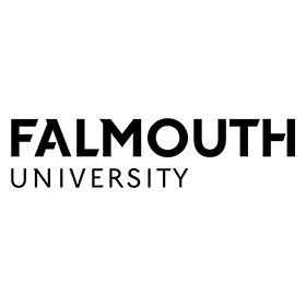 Falmouth University logo with bold text and a minimalist design