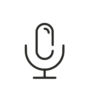 Icono de un micrófono en línea
