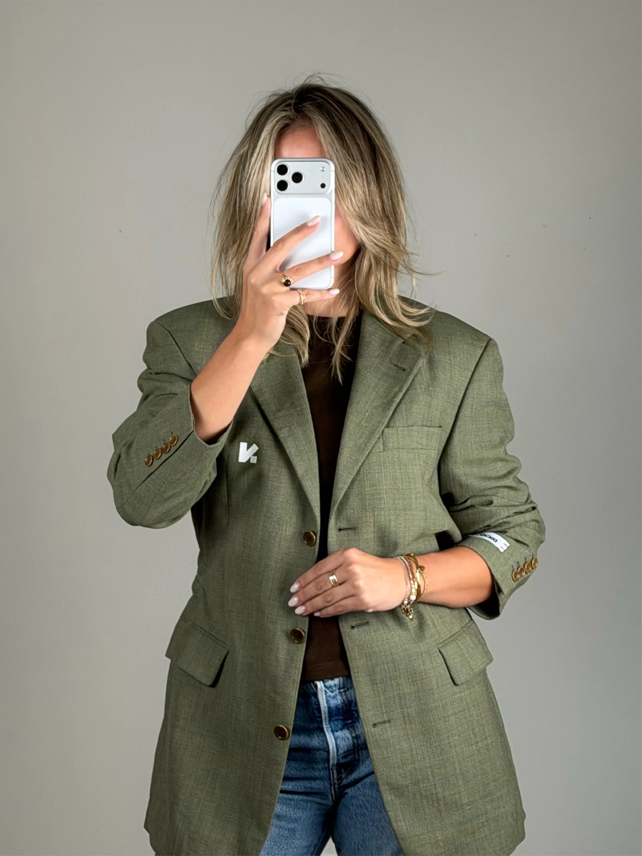 Sculpt -  Dusky Green | Remade blazer