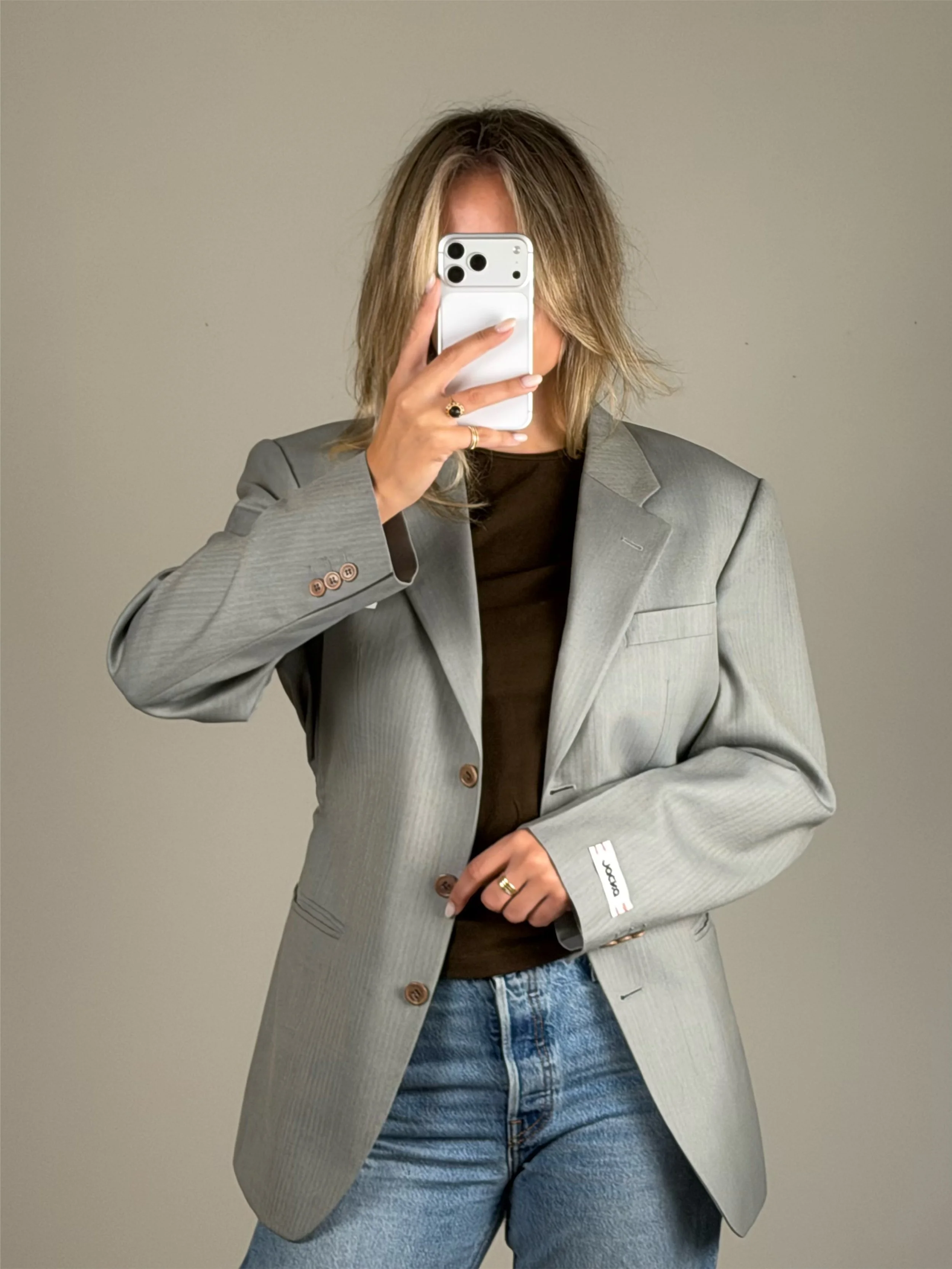 Sculpt - Cool Grey Check | Remade blazer