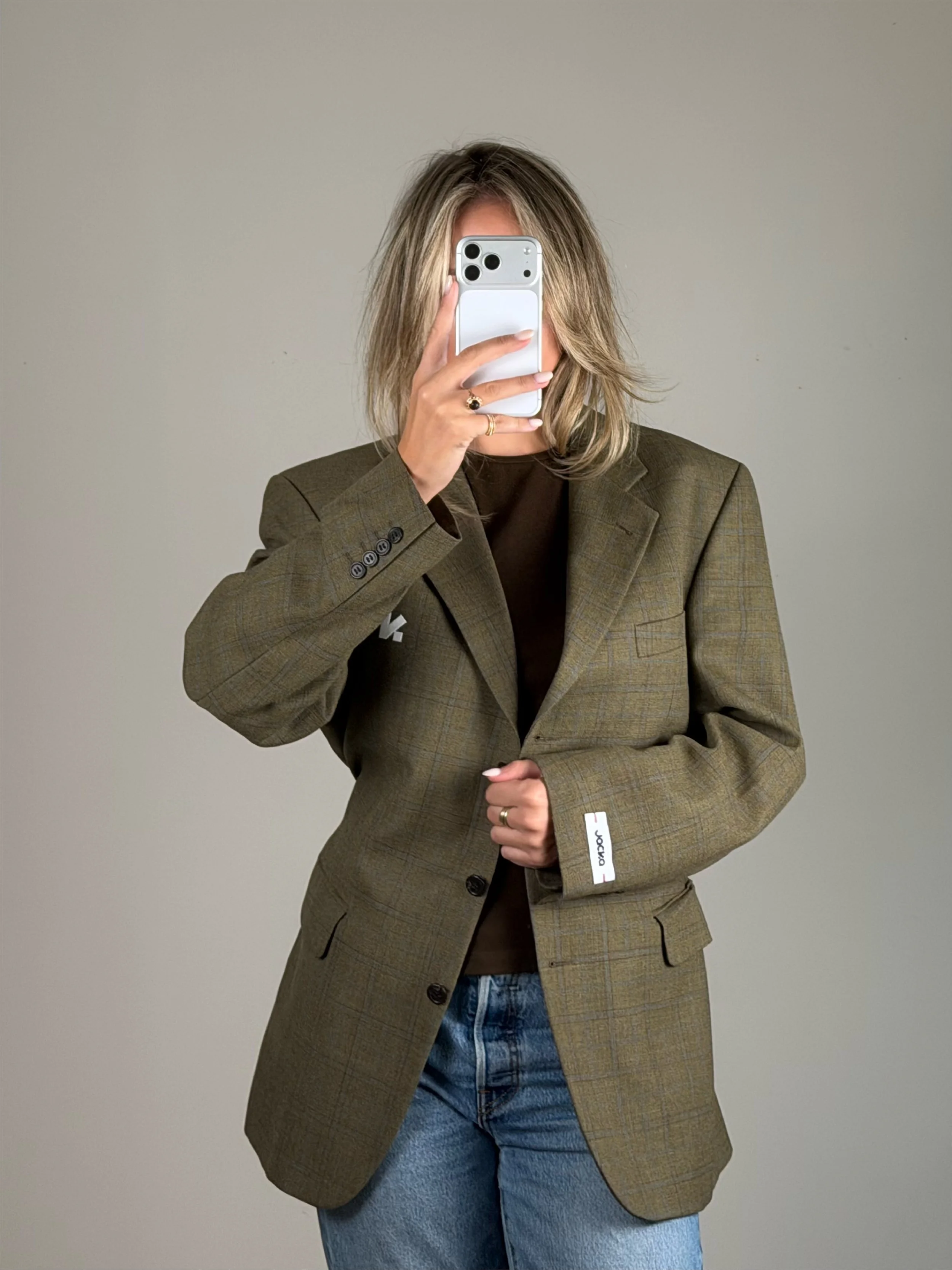 Sculpt -  Olive Check | Remade blazer