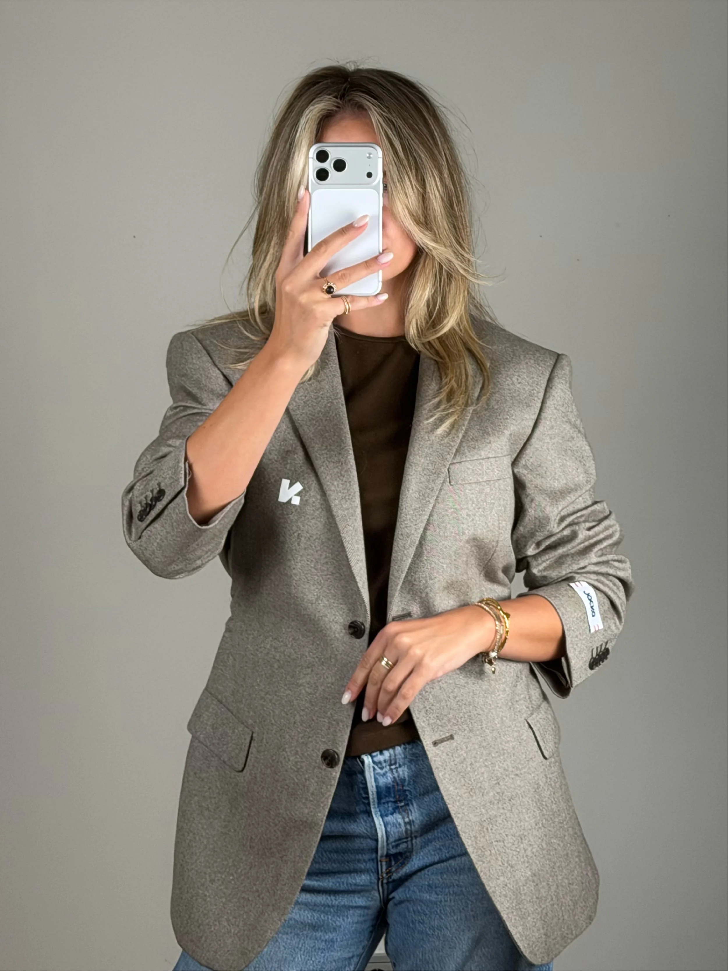Sculpt -  Herringbone Ash Taupe | Remade blazer