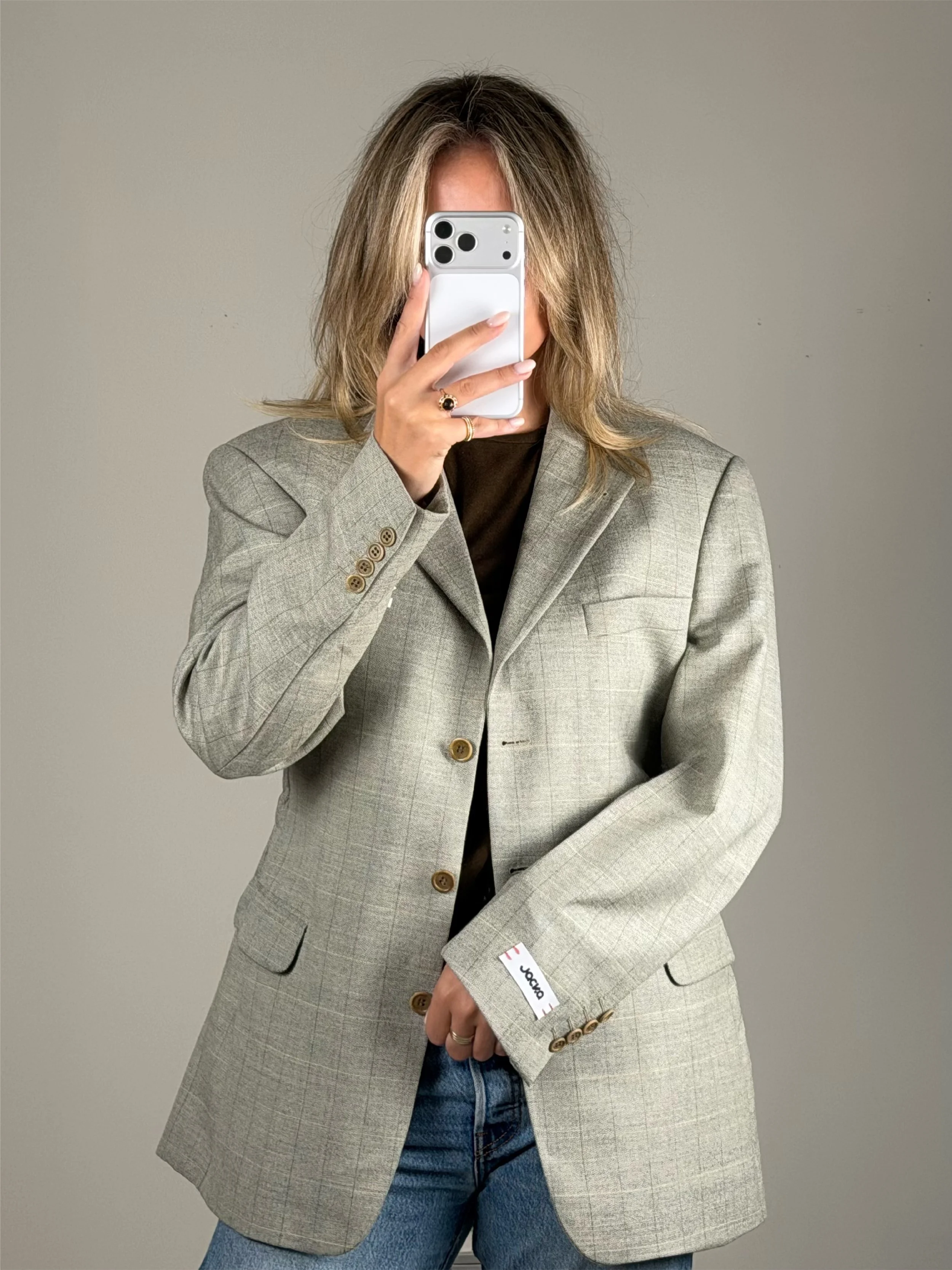 Sculpt - Light Melange Check | Remade blazer