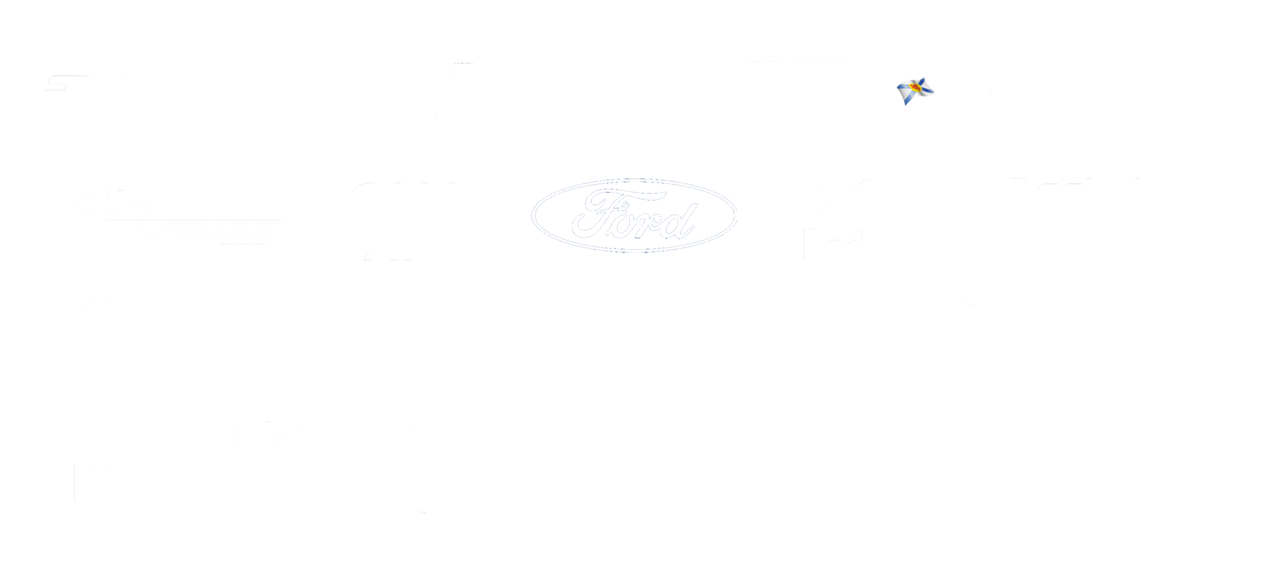 Collection of various company, university, and organization logos in black and white.
