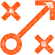 A tic-tac-toe game with one X and one O, and an arrow indicating a move.