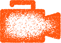 Orange handheld projector