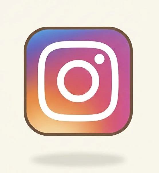 Logo d'Instagram avec des couleurs dégradées orange, rose, violet et bleu.