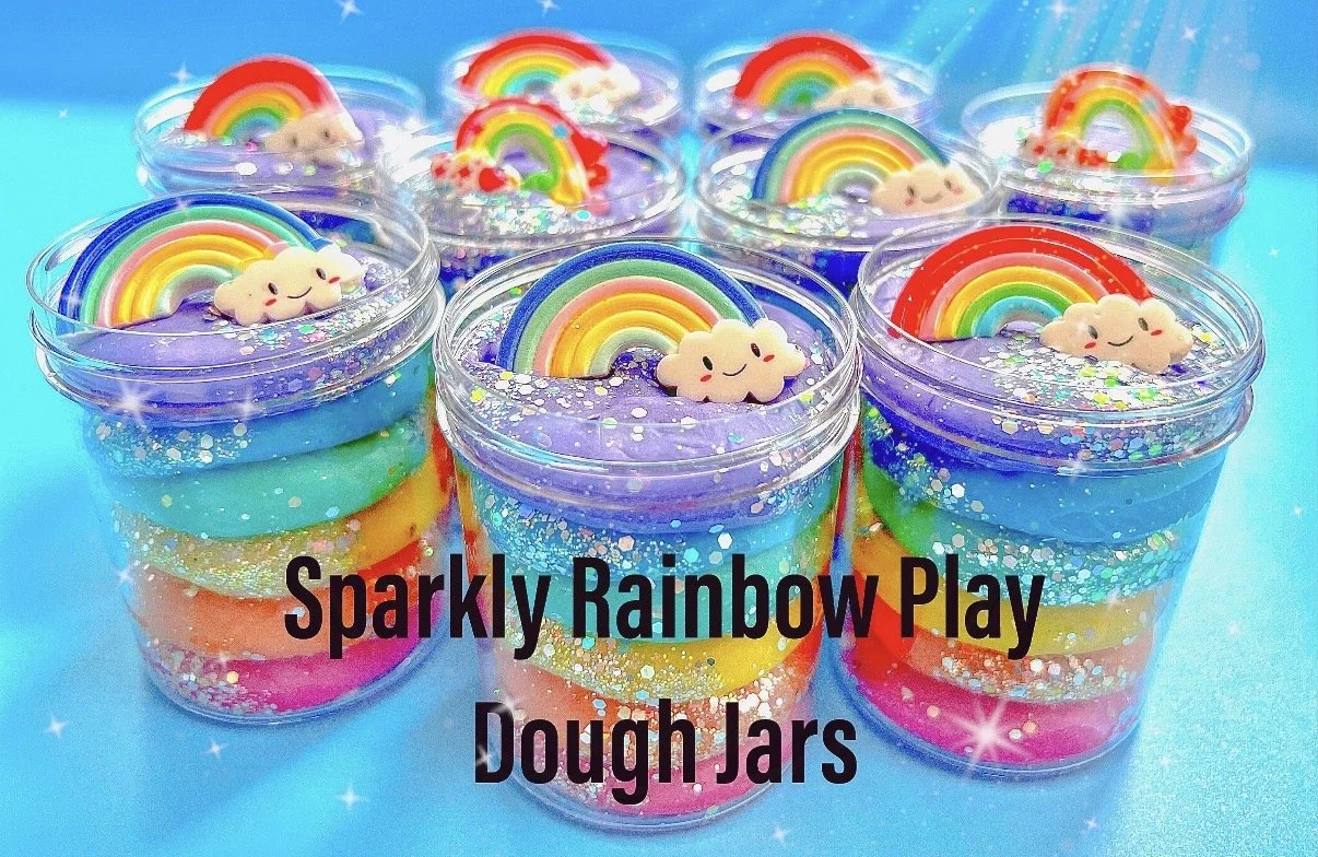 Sparkly Rainbow Play Dough Jars