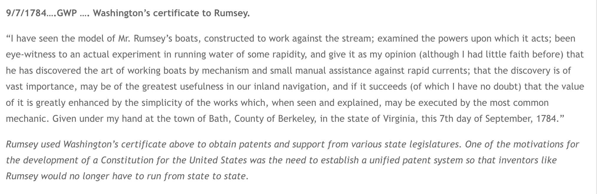 Washington Journal Excerpt Sept 7 1784.png