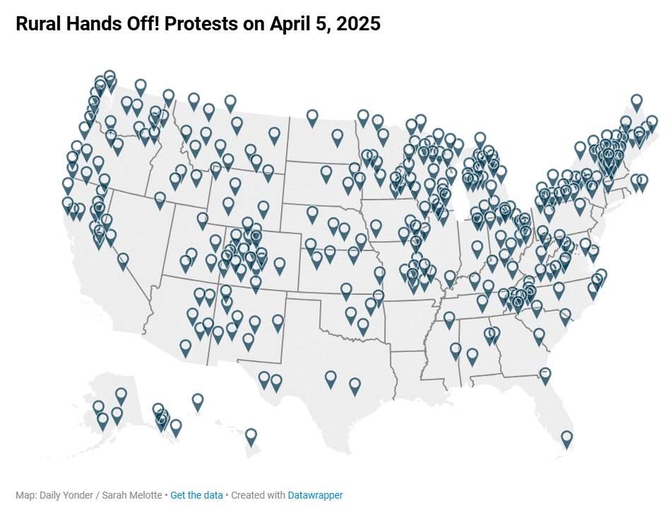 Not Just a Blue Dot in a Sea of Red: April 5th Protests Across Rural America, The Daily Yonder