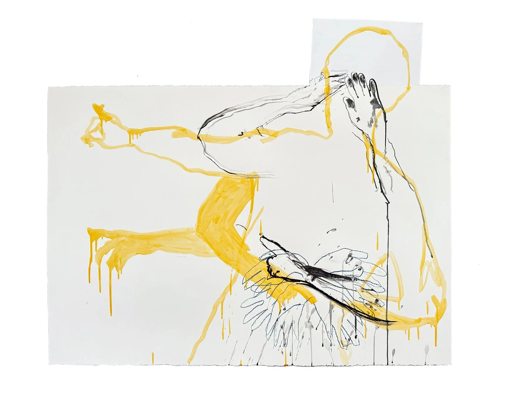 "Gestures of Blame IV" (2025) Graphite, crayon and shellac on paper; 30”x44”