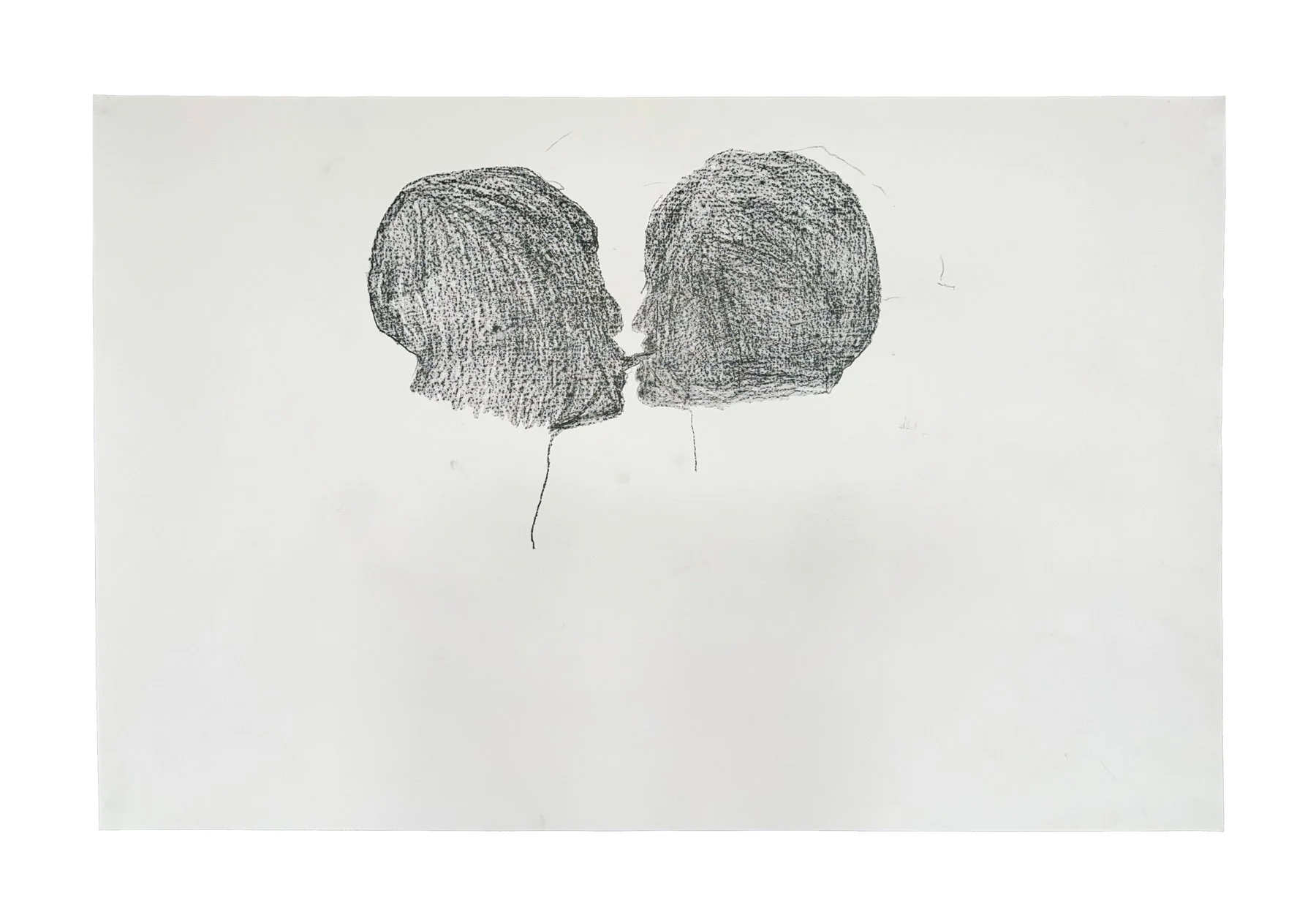 "Closer" (2024) Crayon on paper; 26”x40”