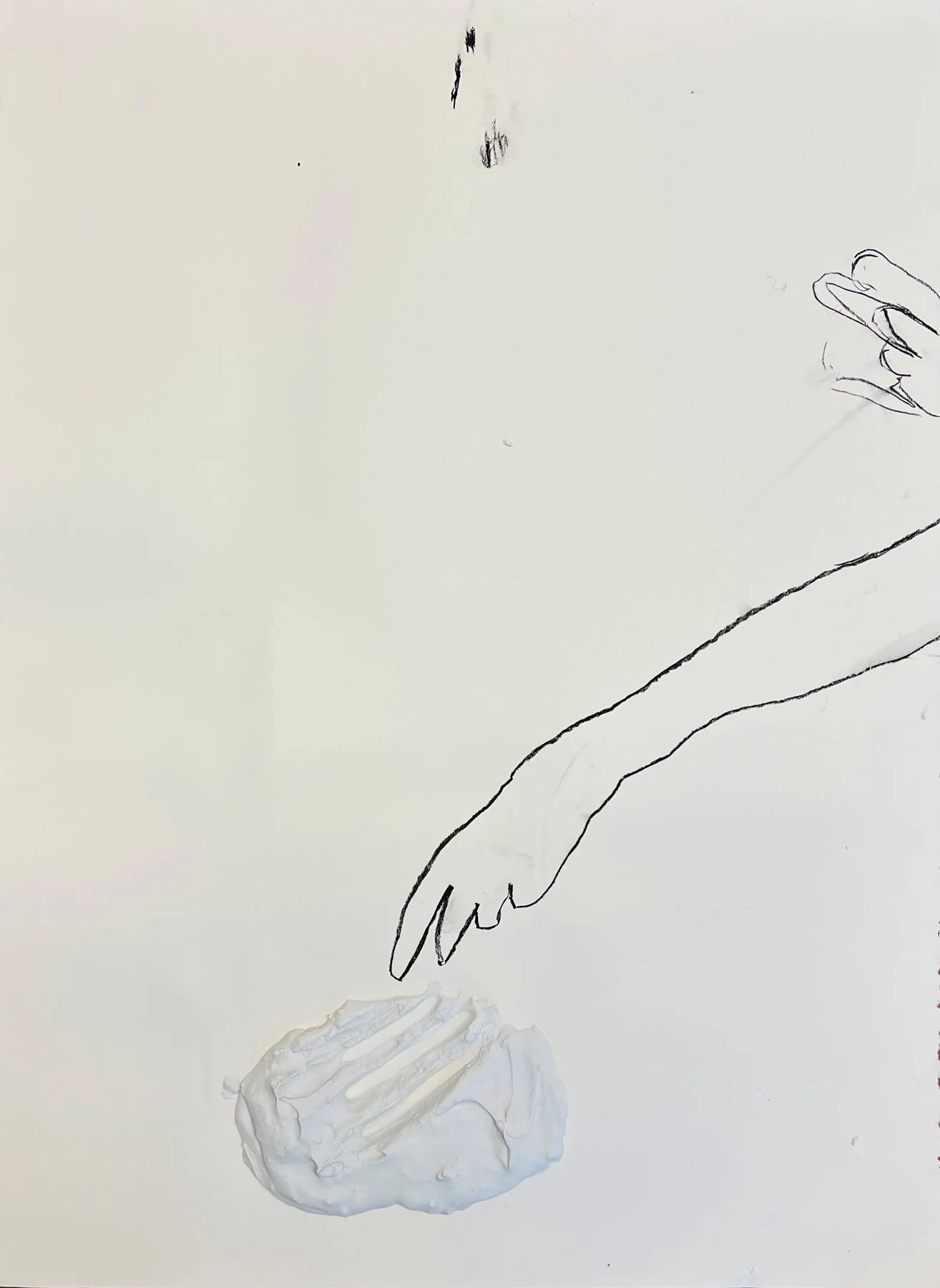 "As Above, So Below" (2023) Charcoal and plaster on paper; 22”x30”