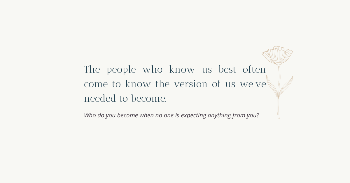 Inspirational quote on a light background with a simple flower illustration.