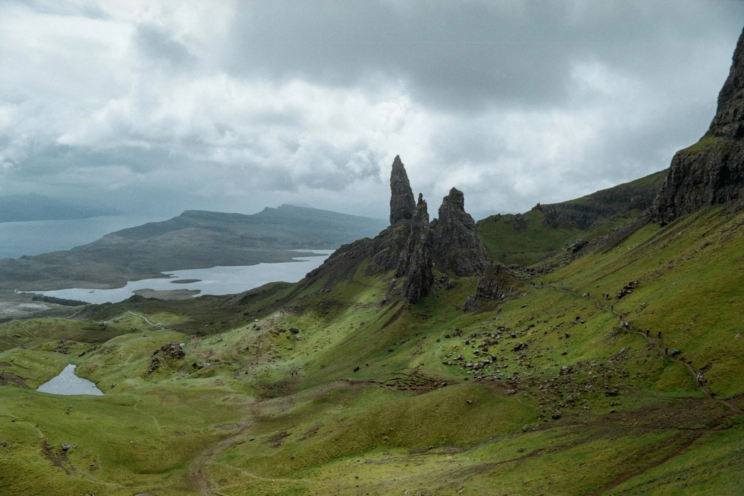 wide landscape of old man of storr