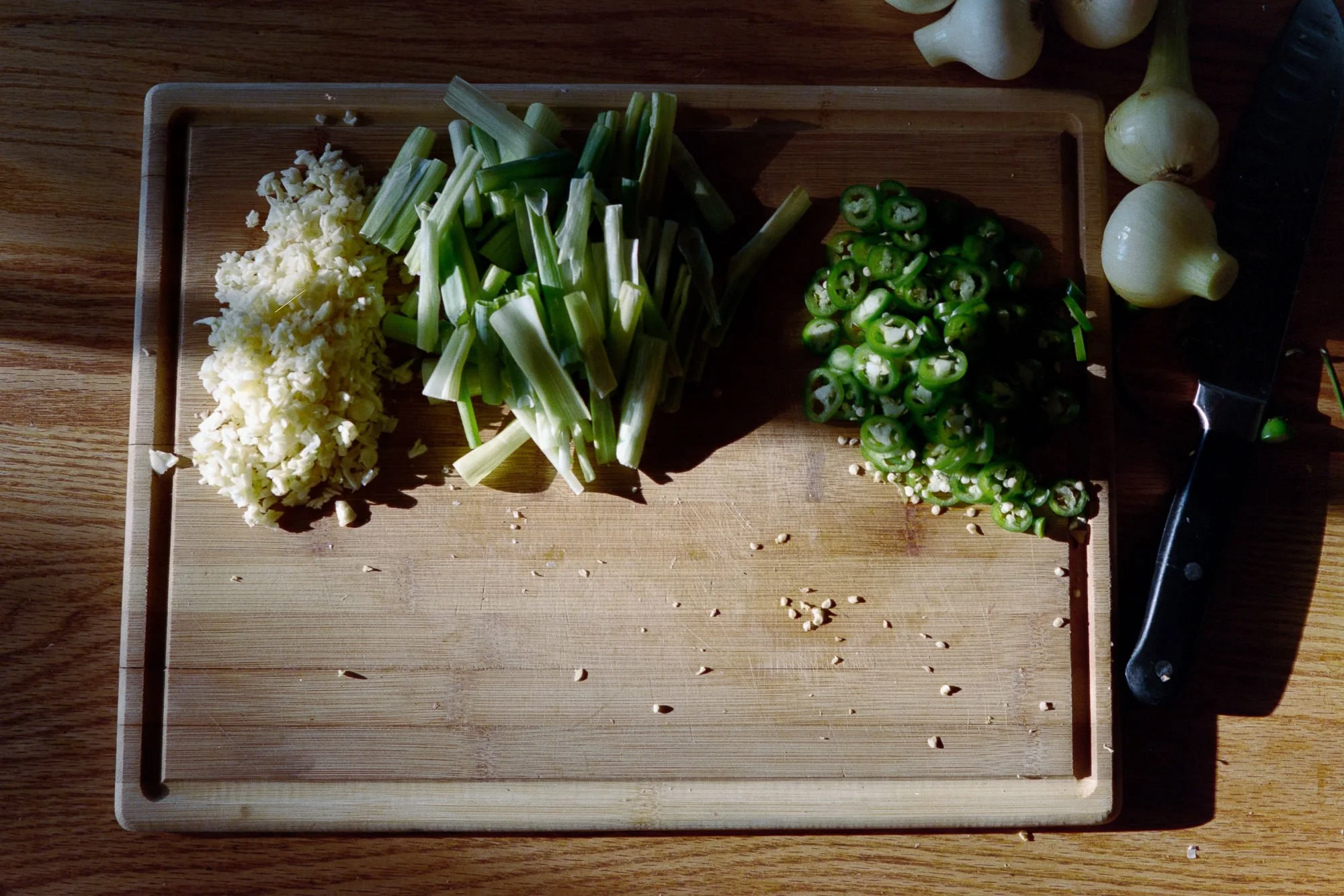 top down photo of chopped food