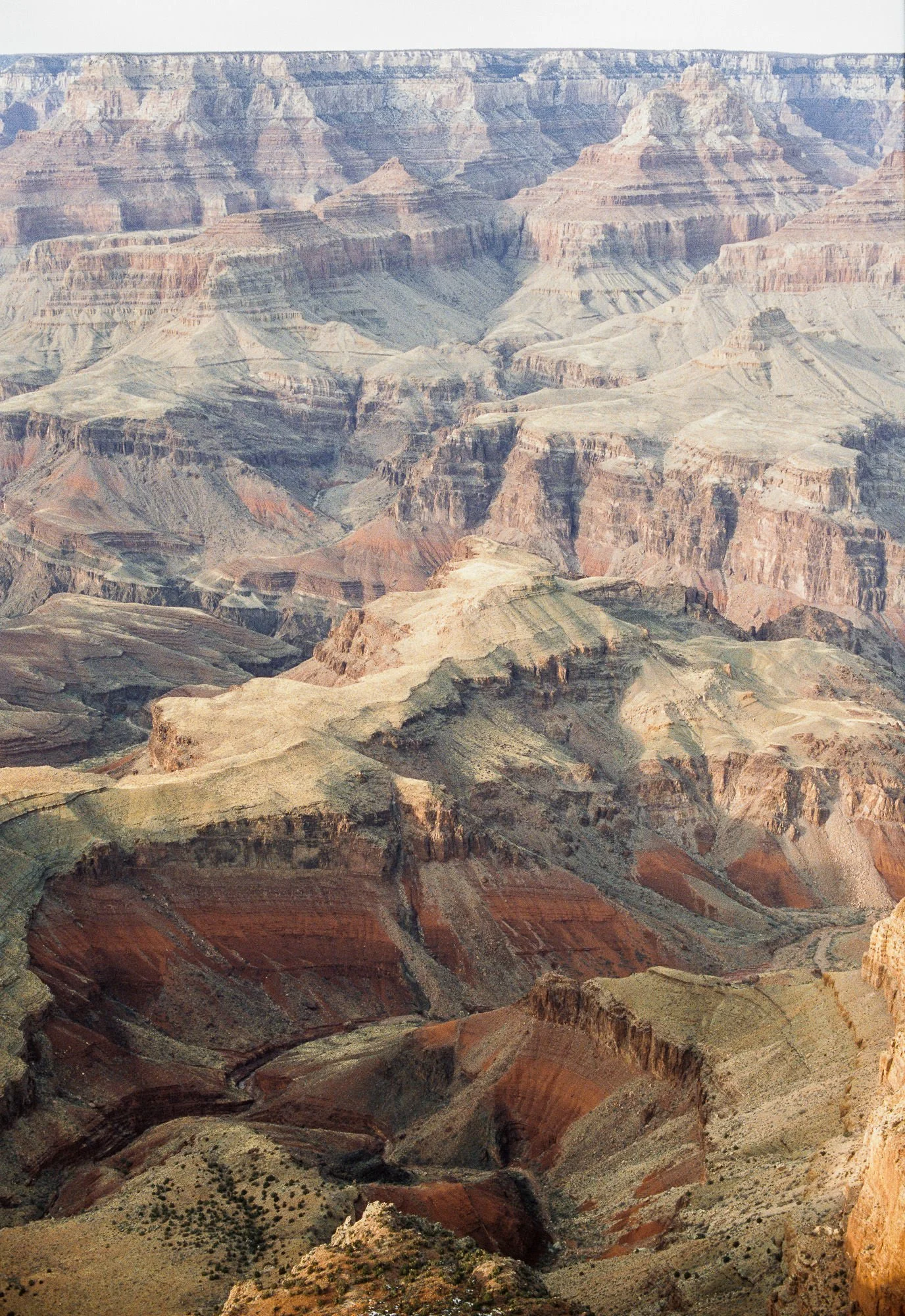 downward landscape view of grand canyon on film