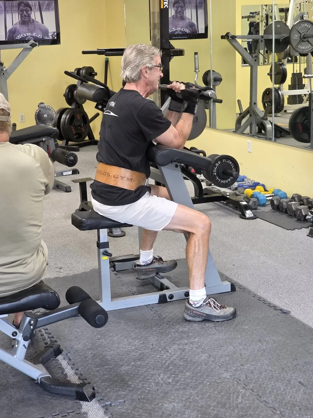 Strength training with free weights and machines