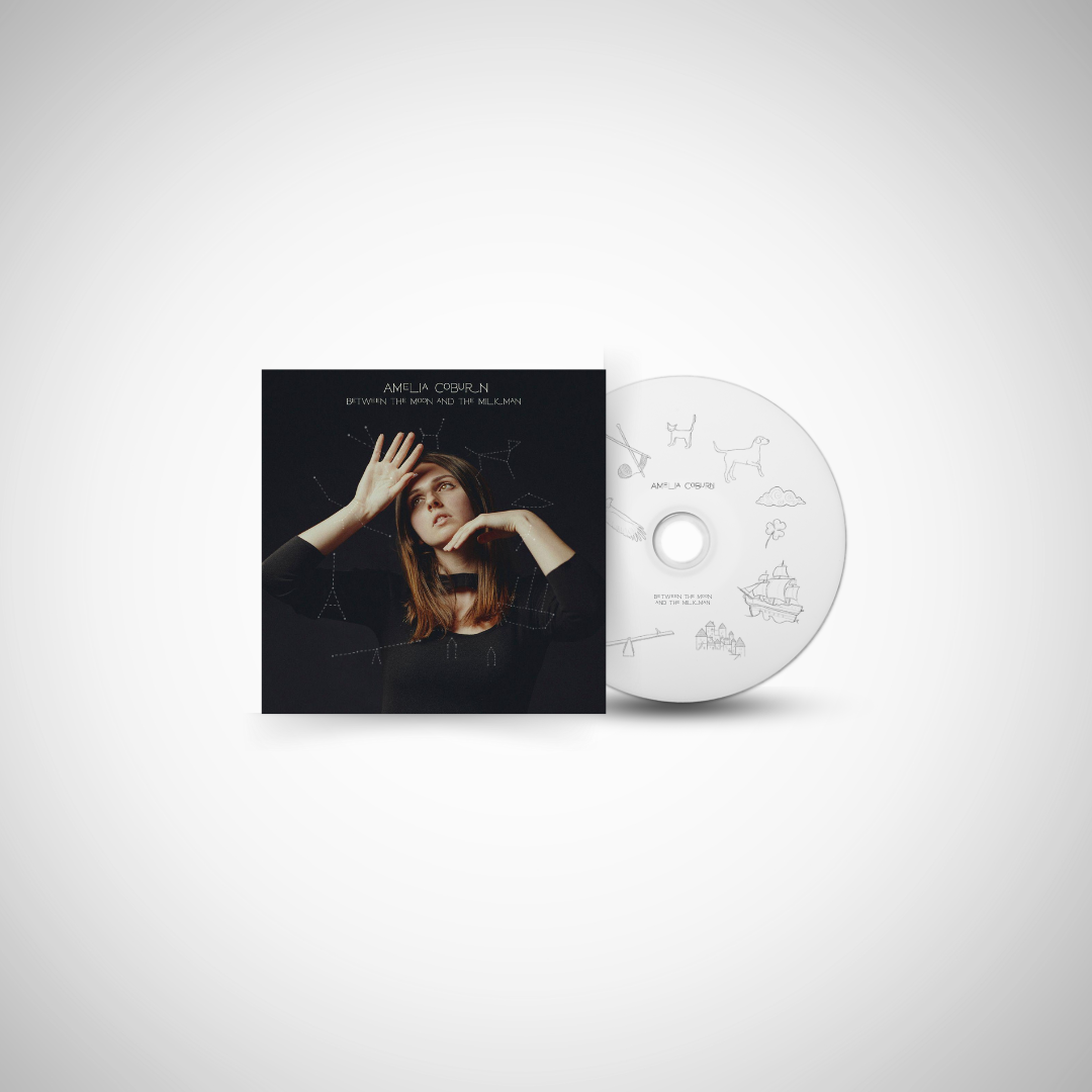 CD Layout - Amelia Coburn - Between the Moon and the Milkman (artwork photography Mike Sreenan)