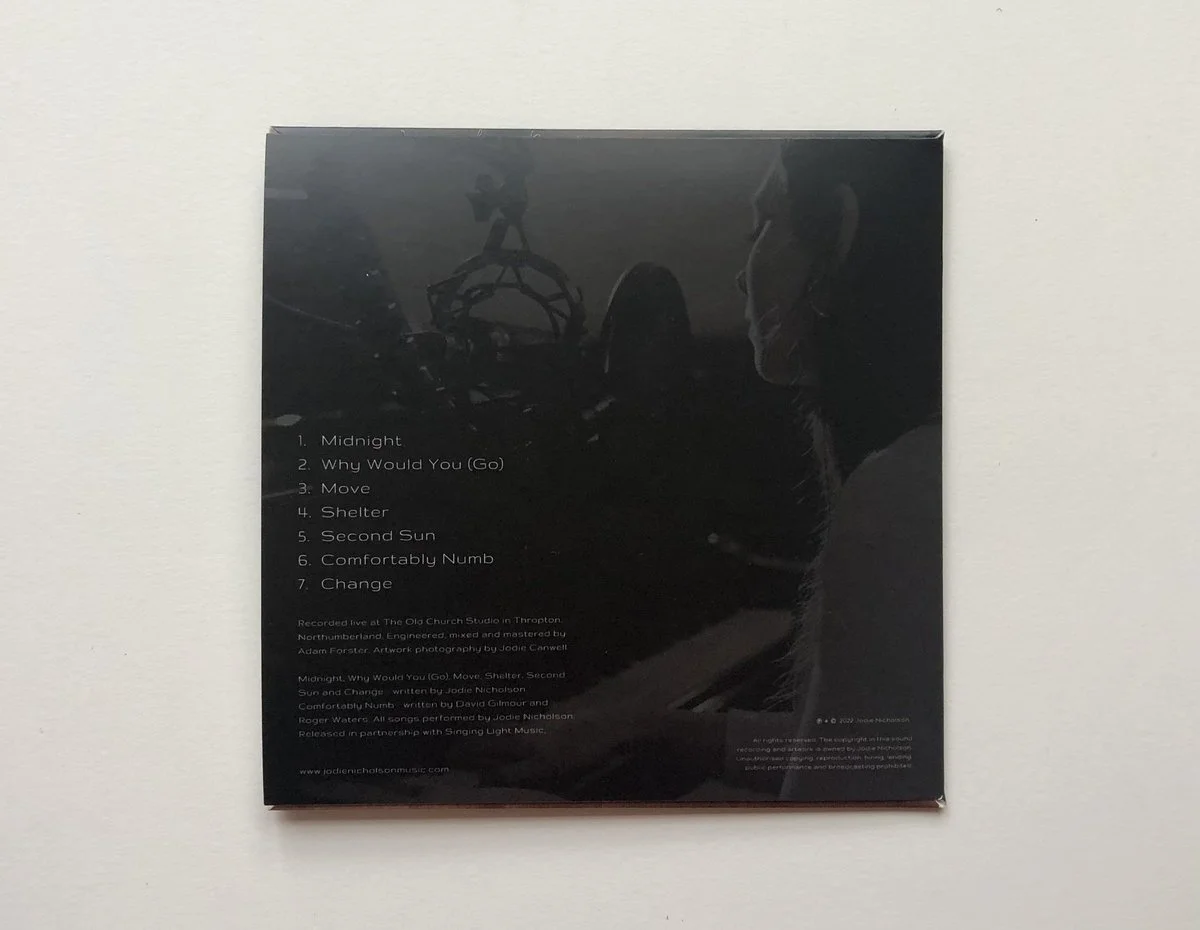 CD Layout Design - Jodie Nicholson - Live at The Old Church Studio