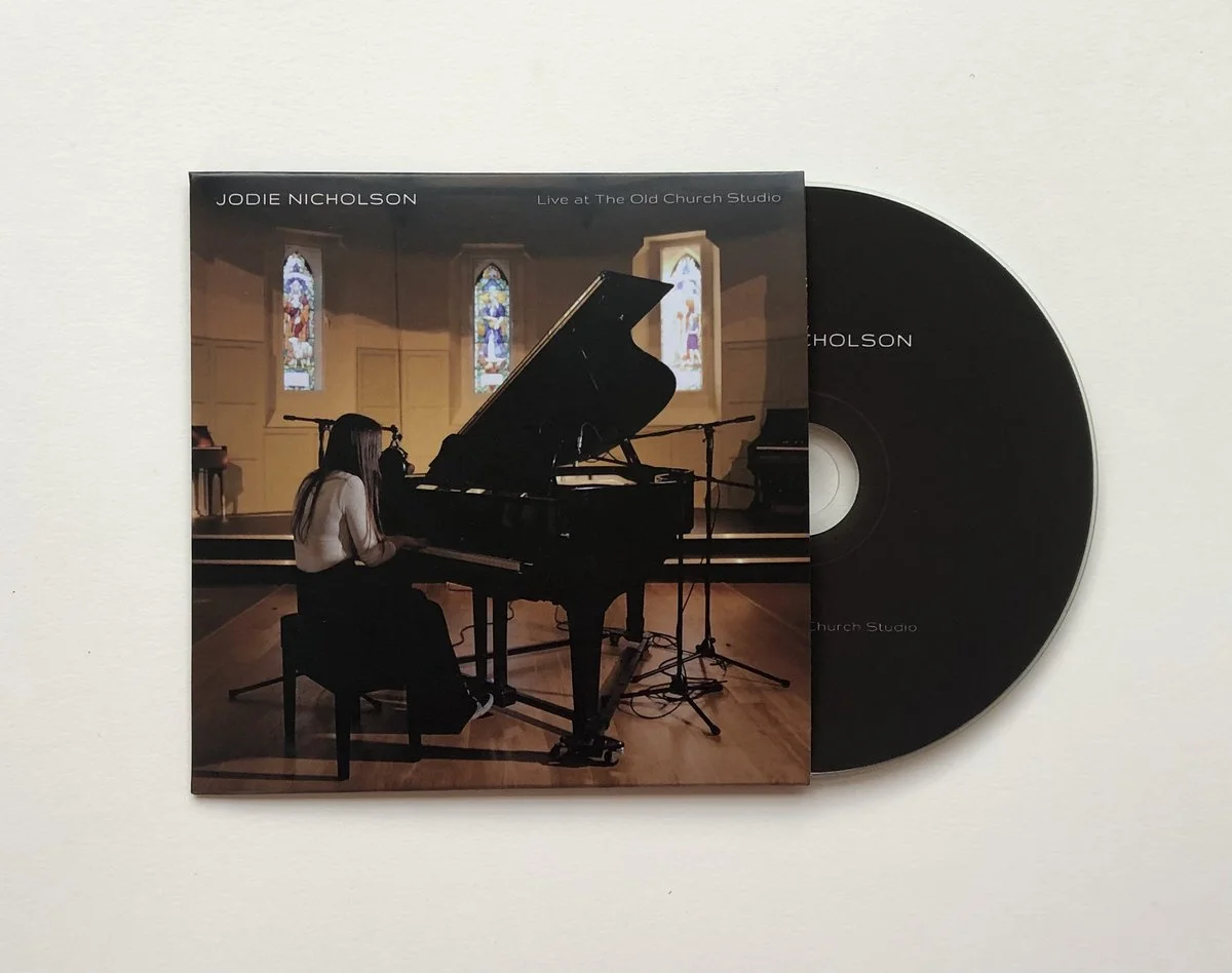 CD Layout Design - Jodie Nicholson - Live at The Old Church Studio