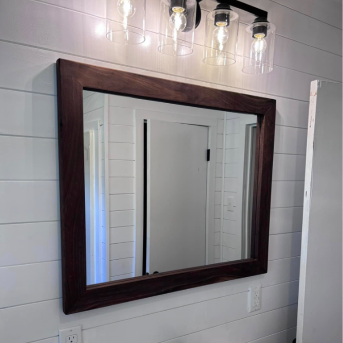 Custom Mirror Made by Blair Fabrication and Woodworking LLC in North Alabama
