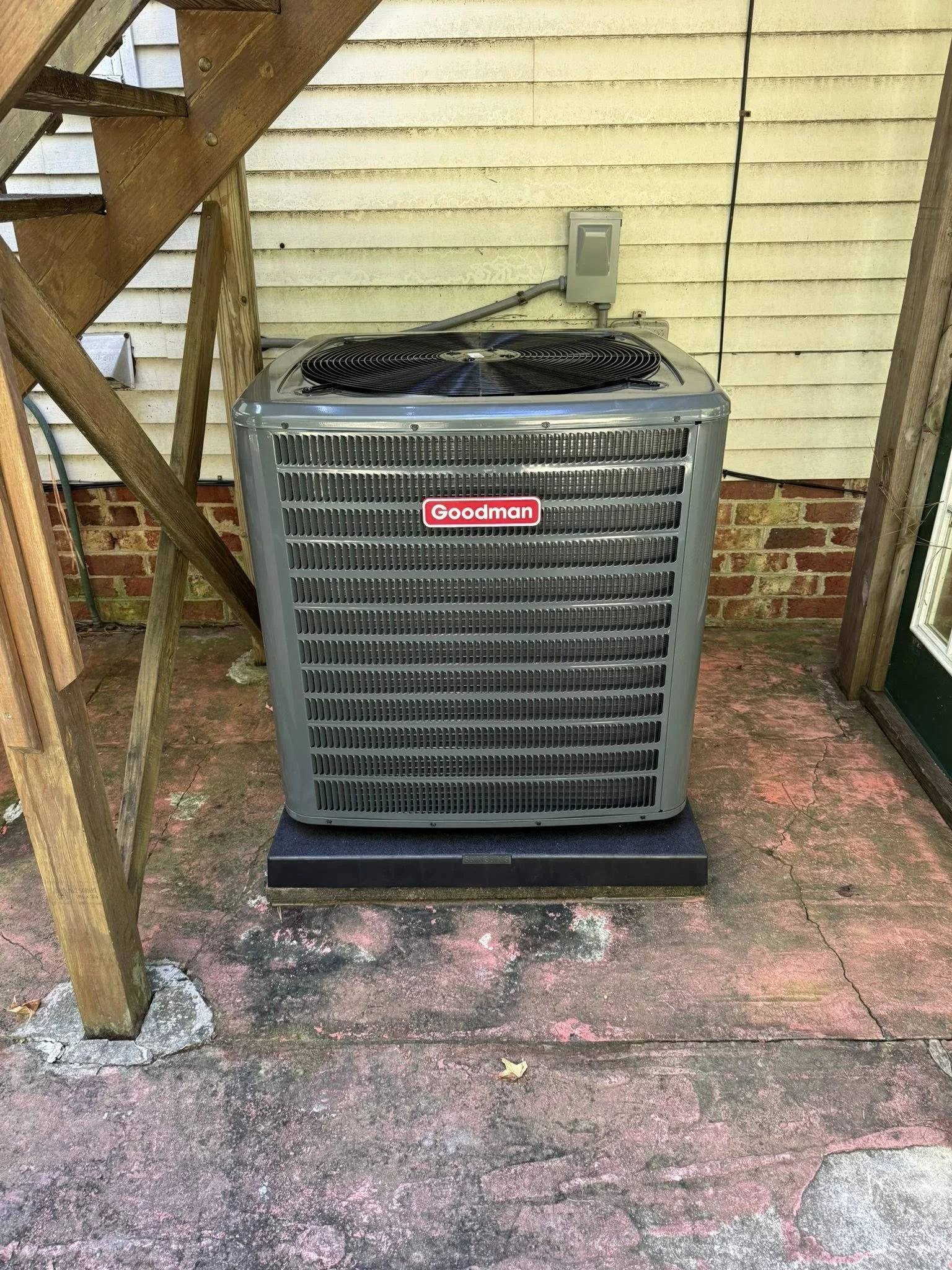 After: 3.5-ton heat pump with a Goodman unit