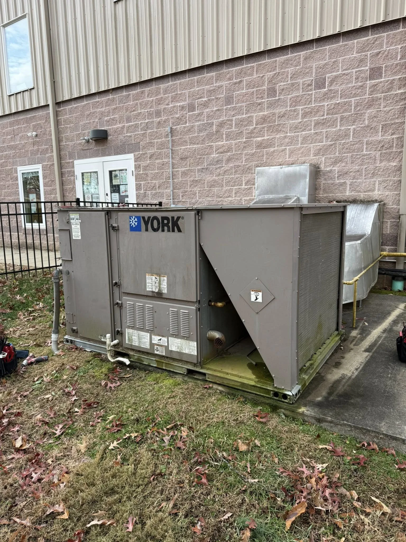 Before: York unit with a broken heat exchanger