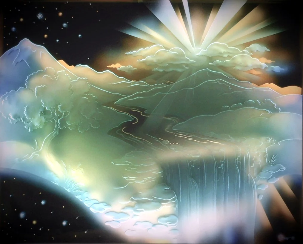 colorful 3D carved glass