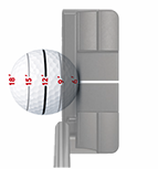 9 foot putt — putter face at distance line